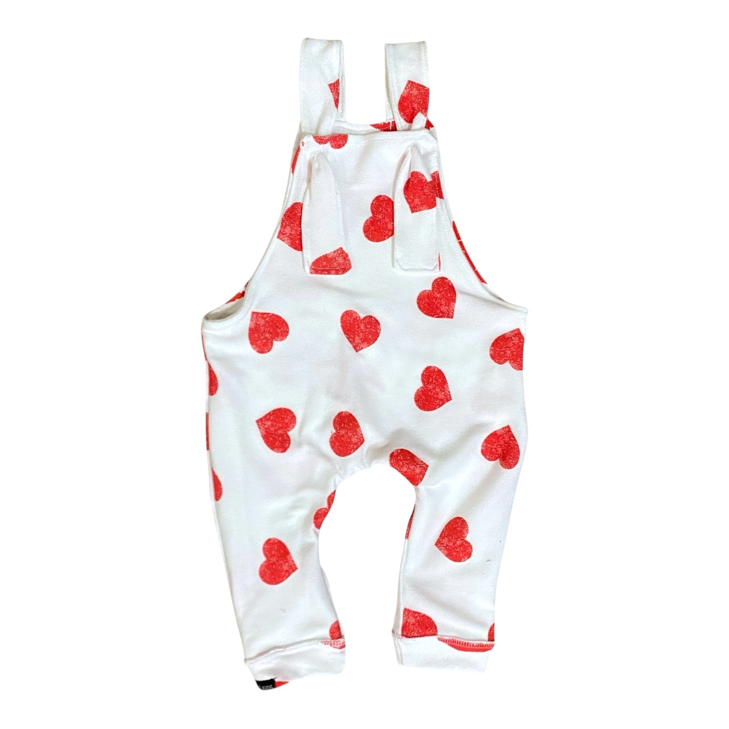 Reversible heart and kisses knot romper